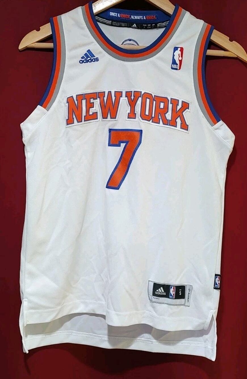 Youth Carmelo Anthony #7 New York Knicks Jersey Adidas Home White - Small +2